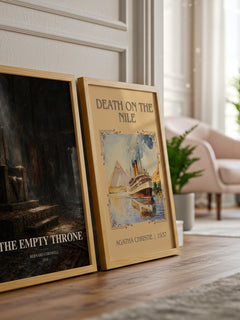 The Empty Throne watercolour print framed by window – literary home decor