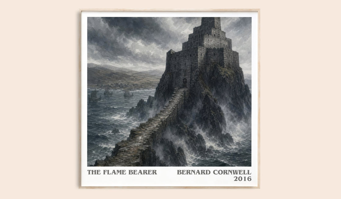 The Flame Bearer literary book poster by Bernard Cornwell – framed literary art print