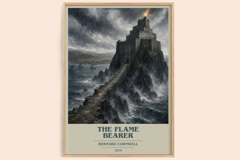 The Flame Bearer book cover book poster by Bernard Cornwell – framed literary art print