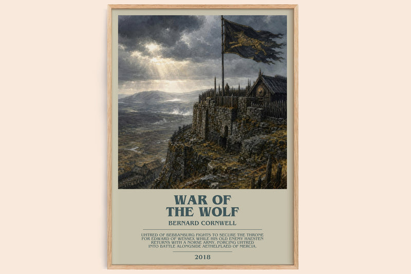 War of the Wolf bookish book poster by Bernard Cornwell – framed literary art print
