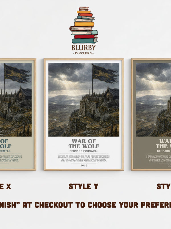 War of the Wolf bookish print in frame leaning in hallway – historical fiction wall art