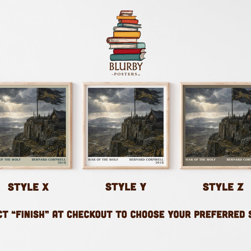 War of the Wolf literary print in frame leaning in hallway – historical fiction wall art