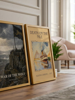 War of the Wolf watercolour print framed by window – literary home decor