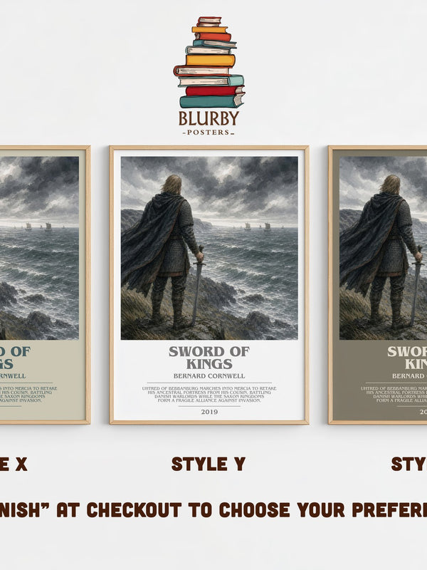 Sword of Kings bookish print in frame leaning in hallway – historical fiction wall art