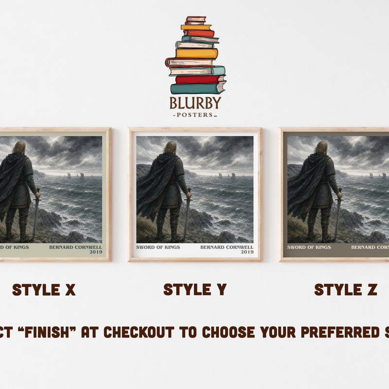 Sword of Kings literary print in frame leaning in hallway – historical fiction wall art