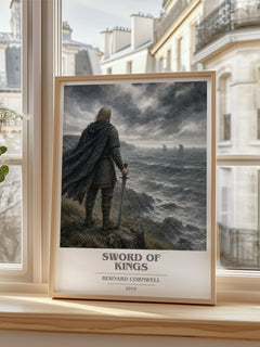 Sword of Kings Book Cover Poster by Bernard Cornwell – framed print by a bright window