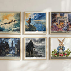 Sword of Kings Literary Art Print by Bernard Cornwell – square print in a six-frame gallery wall
