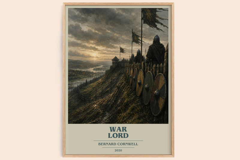 War Lord book cover book poster by Bernard Cornwell – framed literary art print