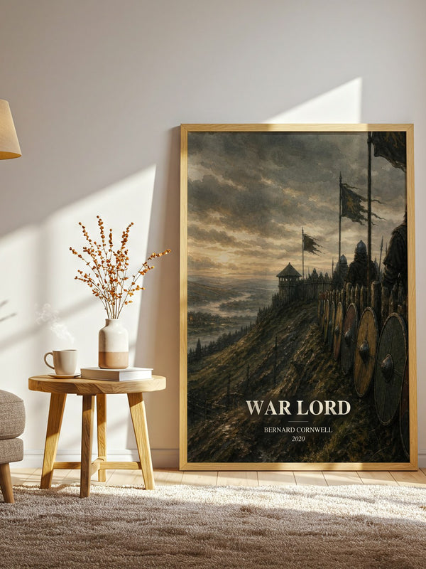 War Lord watercolour print in frame leaning in hallway – historical fiction wall art