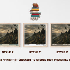 War Lord Literary Art Print by Bernard Cornwell – Style X, Y and Z square prints side by side – choose your finish