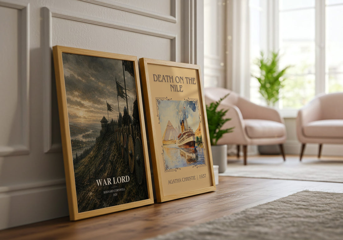 War Lord watercolour print framed by window – literary home decor