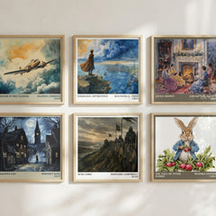 War Lord Literary Art Print by Bernard Cornwell – square print in a six-frame gallery wall