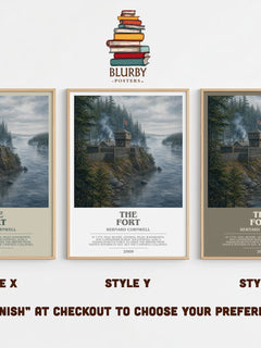 The Fort Bookish Wall Art by Bernard Cornwell – Style X, Y and Z side by side – choose your finish