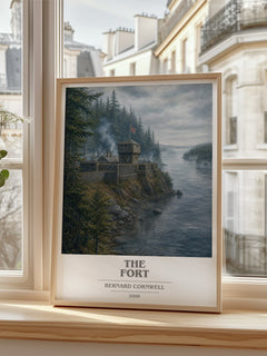 The Fort Book Cover Poster by Bernard Cornwell – framed print by a bright window