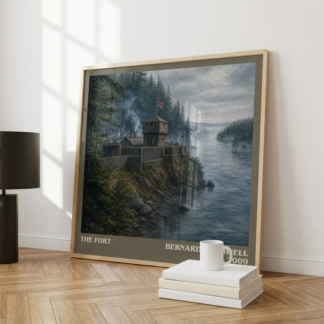 The Fort Literary Art Print by Bernard Cornwell – large square framed print leaning against a wall