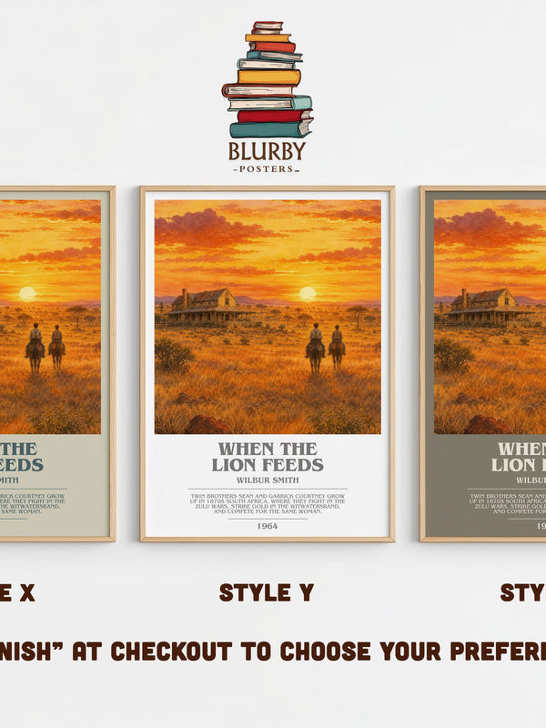 When the Lion Feeds bookish print in frame leaning in hallway – adventure wall art