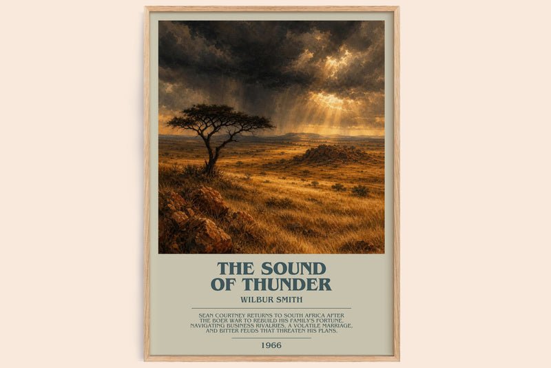 The Sound of Thunder bookish book poster by Wilbur Smith – framed literary art print