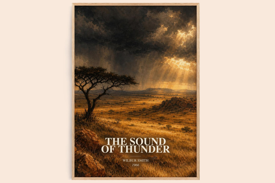 The Sound of Thunder watercolour book poster by Wilbur Smith – framed literary art print