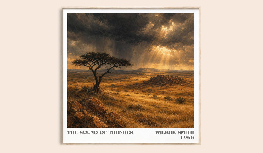 The Sound of Thunder literary book poster by Wilbur Smith – framed literary art print