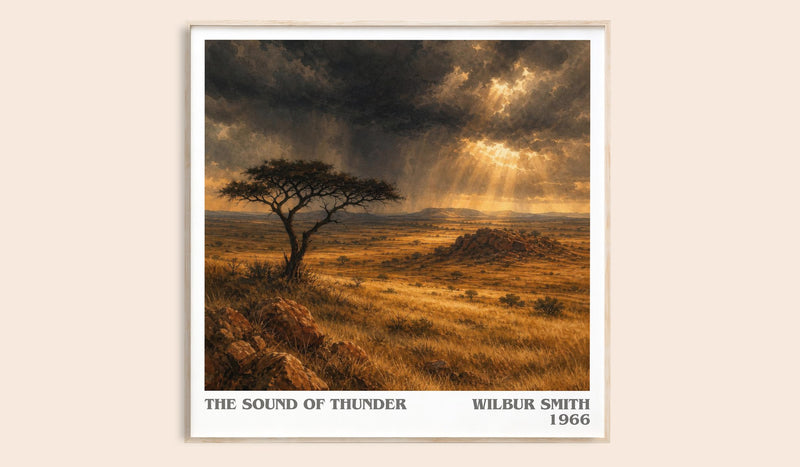 The Sound of Thunder literary book poster by Wilbur Smith – framed literary art print