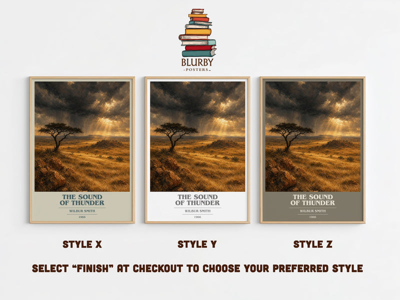 The Sound of Thunder book cover print in frame leaning in hallway – adventure wall art