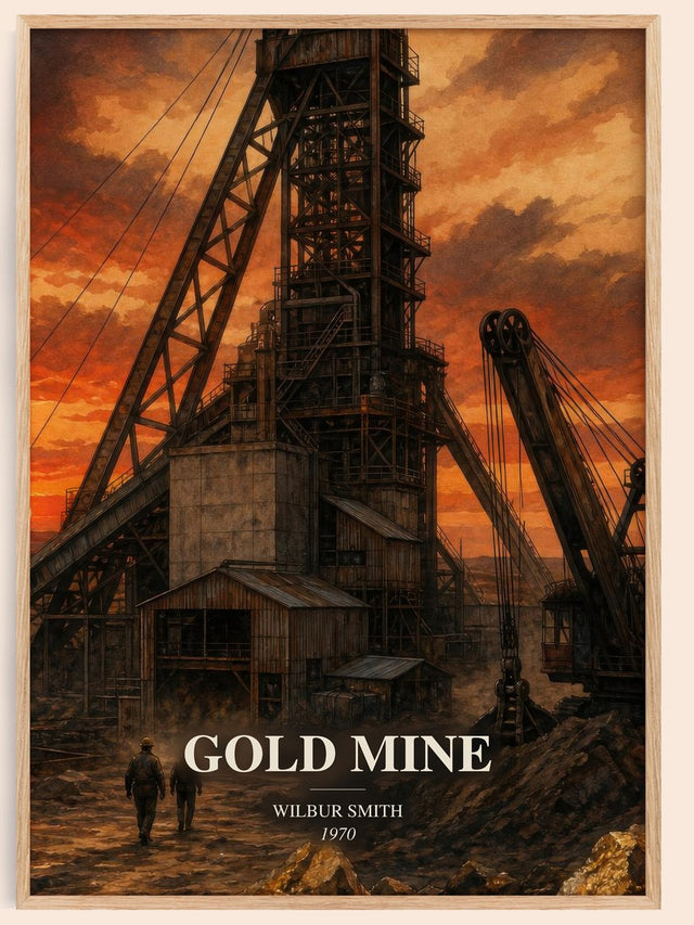 Gold Mine Book Watercolour Illustration by Wilbur Smith