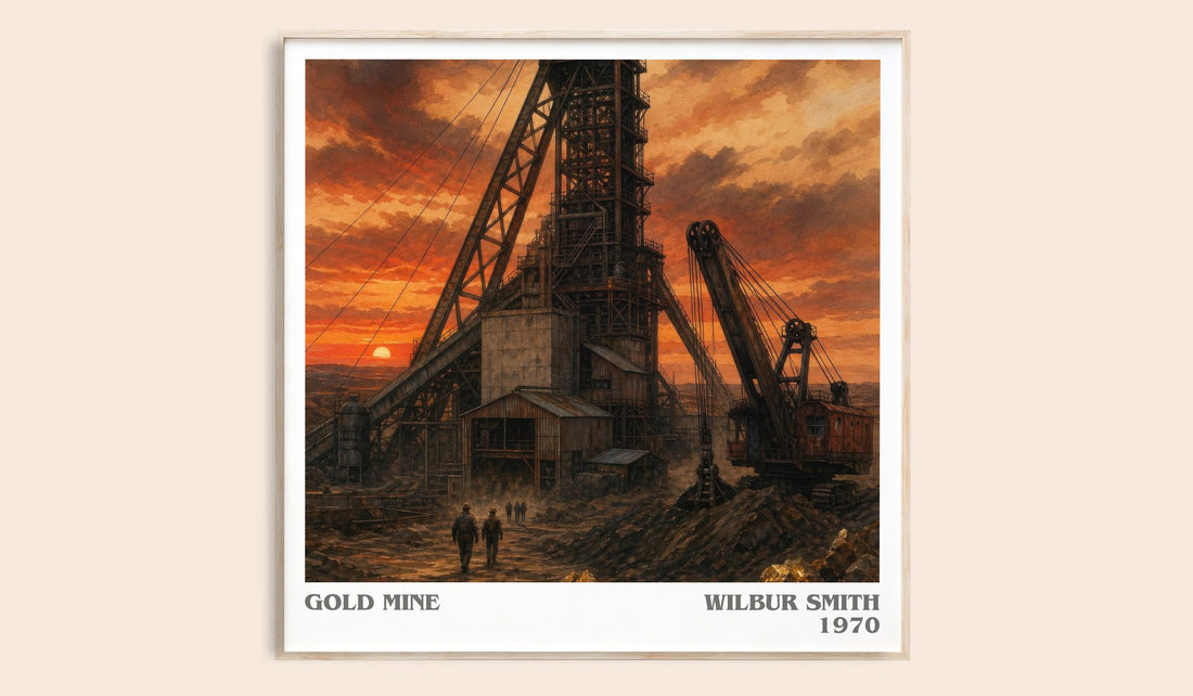Gold Mine literary book poster by Wilbur Smith – framed literary art print