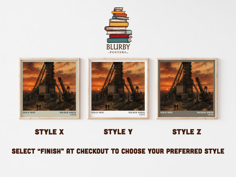 Gold Mine literary print in frame leaning in hallway – adventure wall art