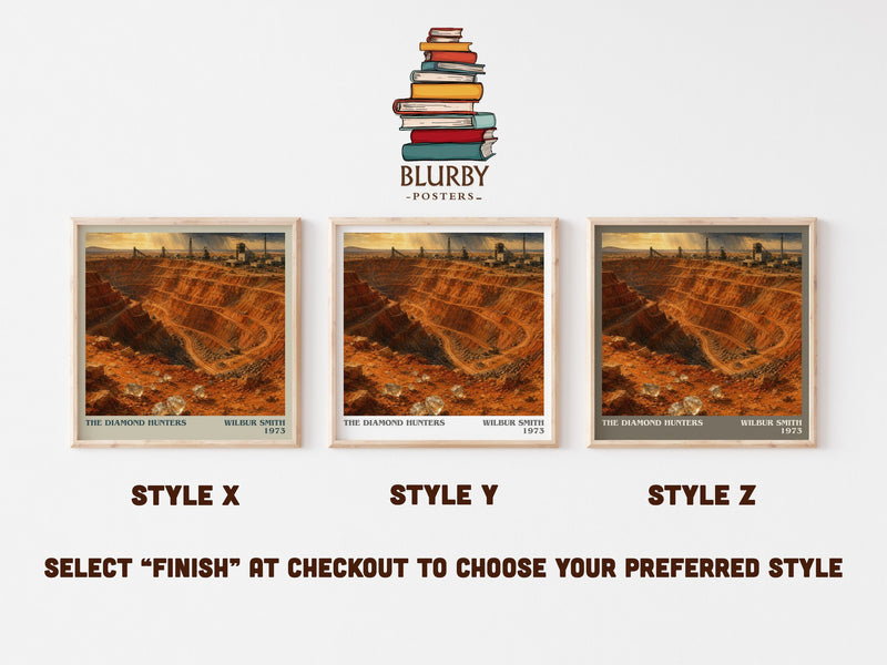 The Diamond Hunters literary print in frame leaning in hallway – adventure wall art