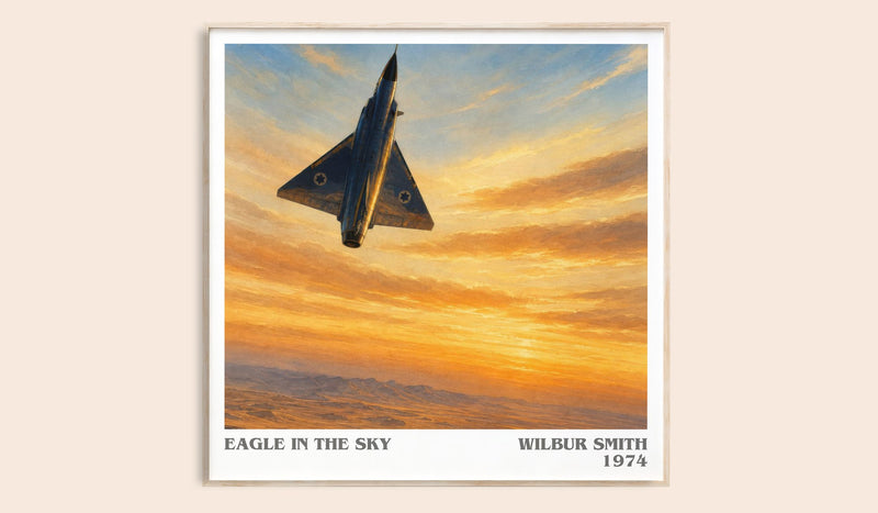 Eagle in the Sky literary book poster by Wilbur Smith – framed literary art print