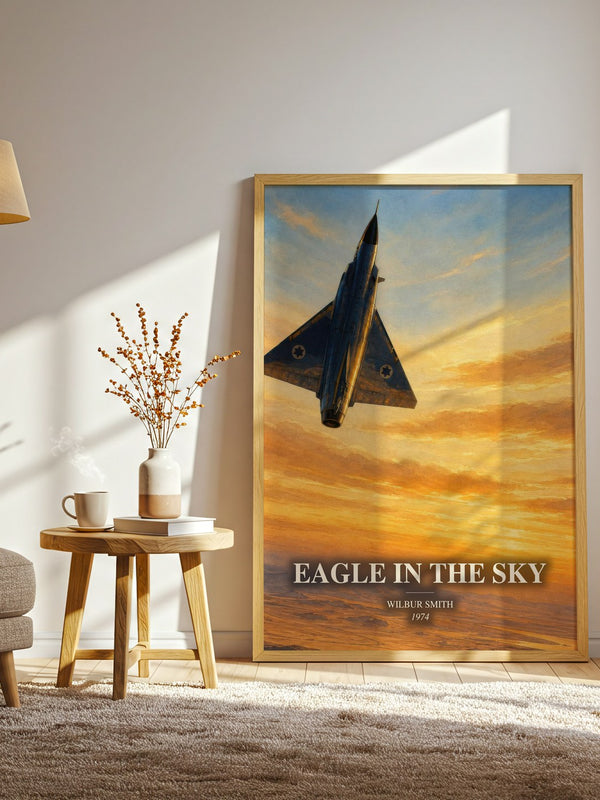 Eagle in the Sky watercolour print in frame leaning in hallway – adventure wall art