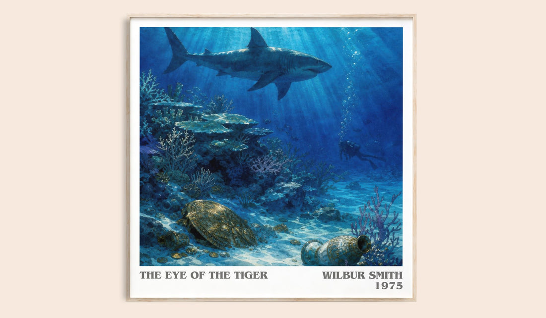 The Eye of the Tiger literary book poster by Wilbur Smith – framed literary art print