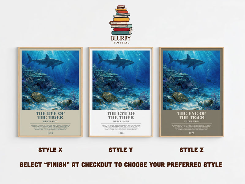 The Eye of the Tiger bookish print in frame leaning in hallway – adventure wall art