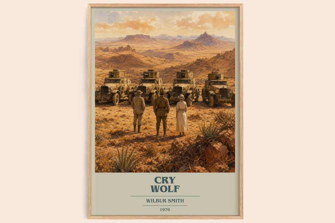 Cry Wolf book cover book poster by Wilbur Smith – framed literary art print