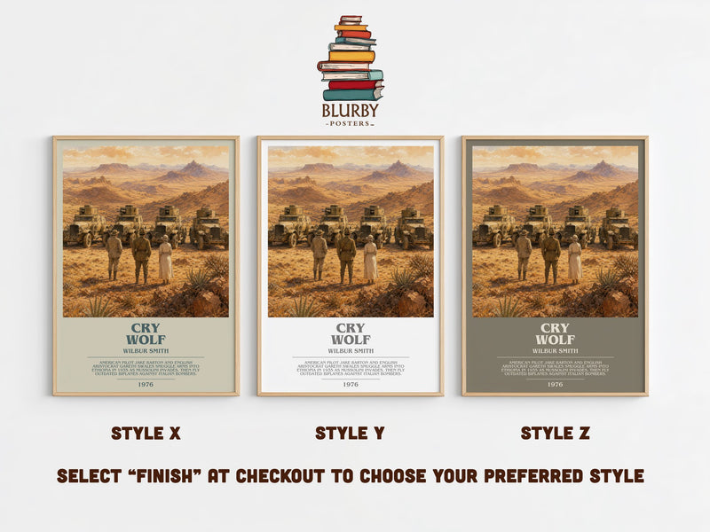 Cry Wolf bookish print in frame leaning in hallway – adventure wall art