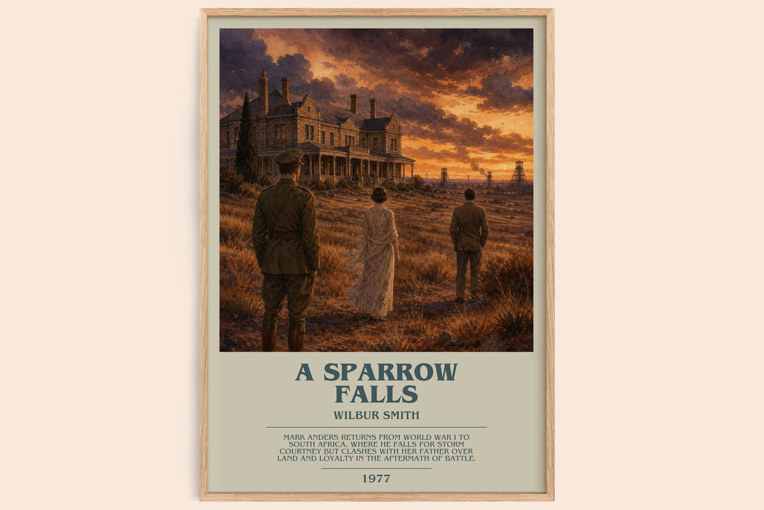 A Sparrow Falls bookish book poster by Wilbur Smith – framed literary art print