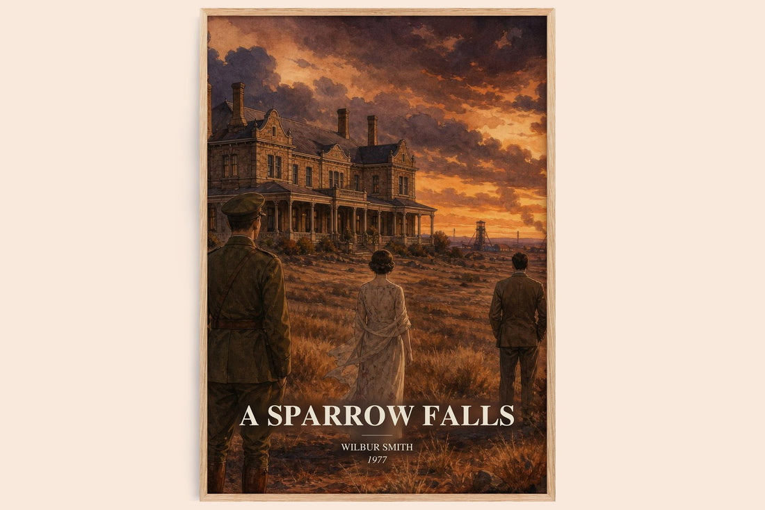 A Sparrow Falls watercolour book poster by Wilbur Smith – framed literary art print