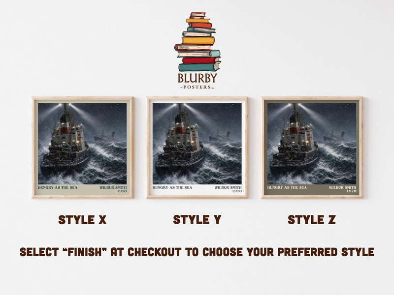Hungry as the Sea literary print in frame leaning in hallway – adventure wall art