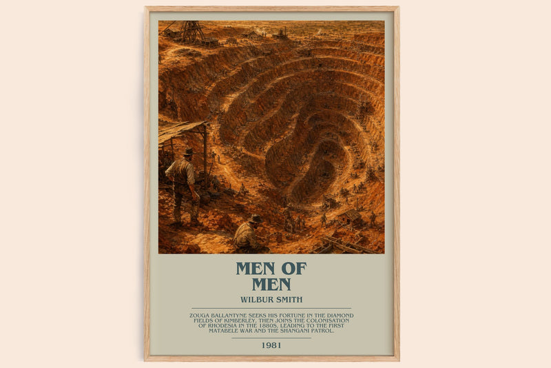 Men of Men bookish book poster by Wilbur Smith – framed literary art print