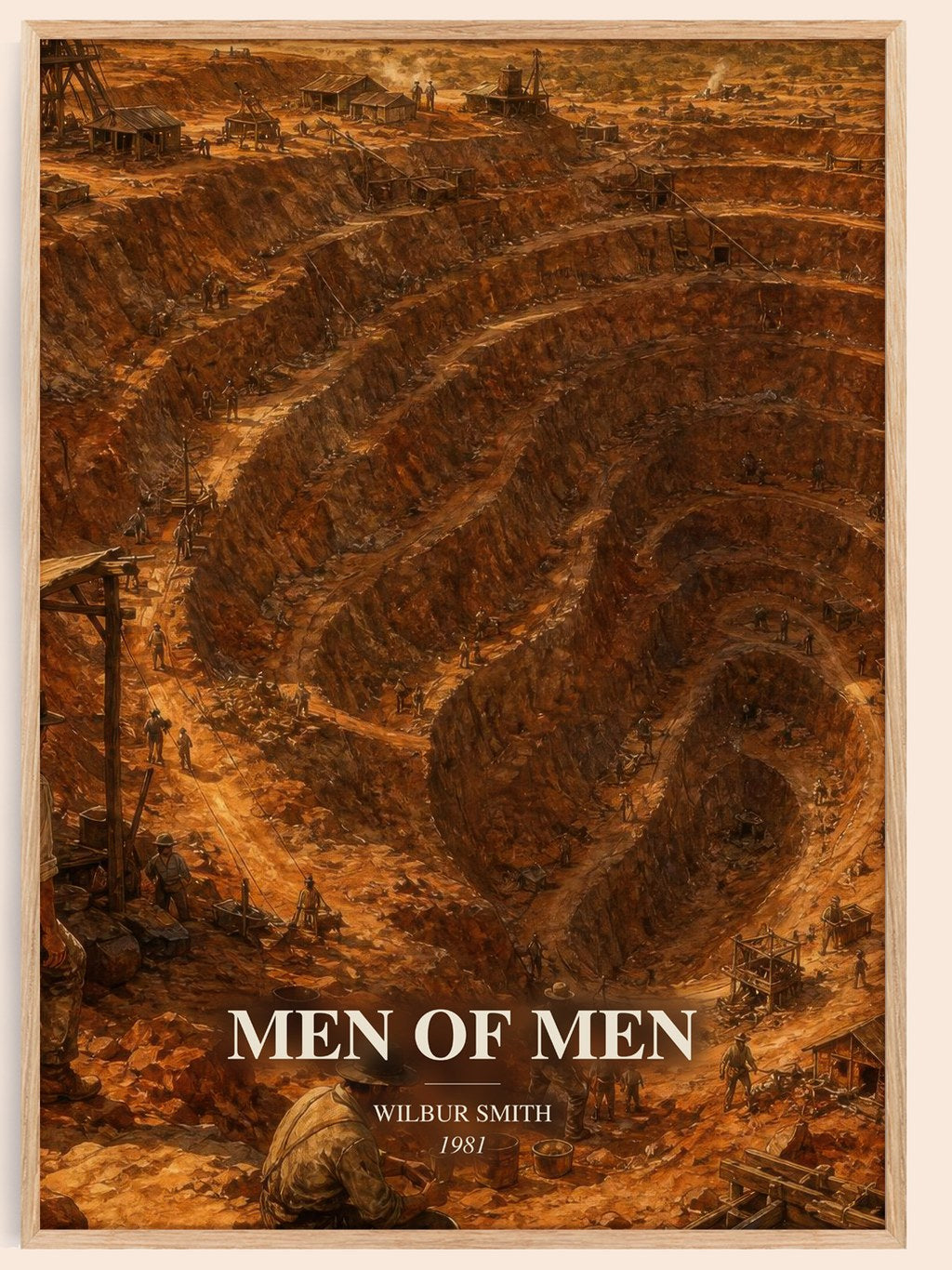 Men of Men watercolour book poster by Wilbur Smith – framed literary art print