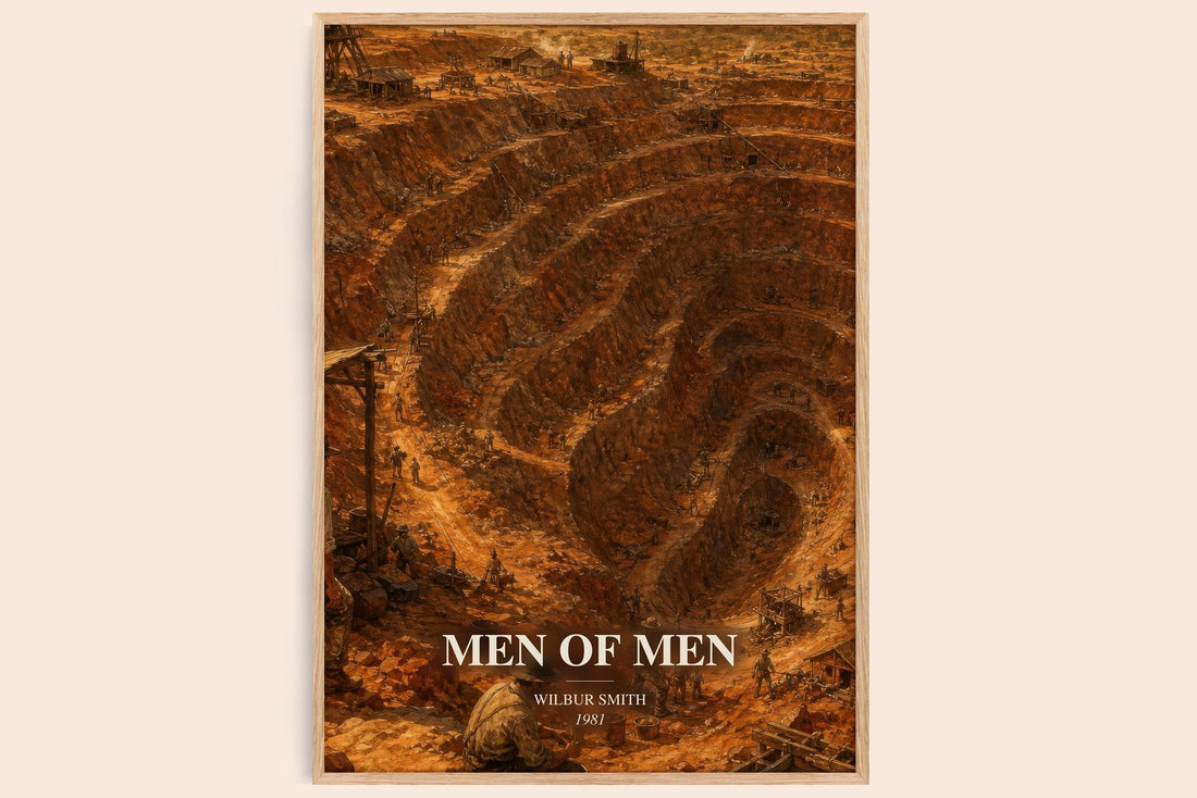 Men of Men watercolour book poster by Wilbur Smith – framed literary art print