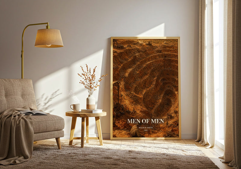 Men of Men watercolour print in frame leaning in hallway – historical fiction wall art