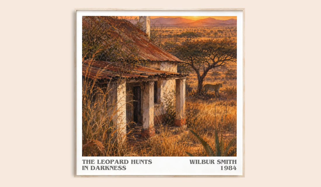 The Leopard Hunts in Darkness literary book poster by Wilbur Smith – framed literary art print