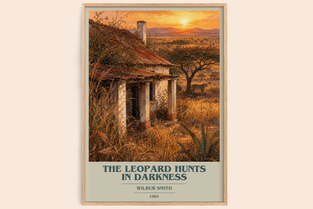 The Leopard Hunts in Darkness book cover book poster by Wilbur Smith – framed literary art print