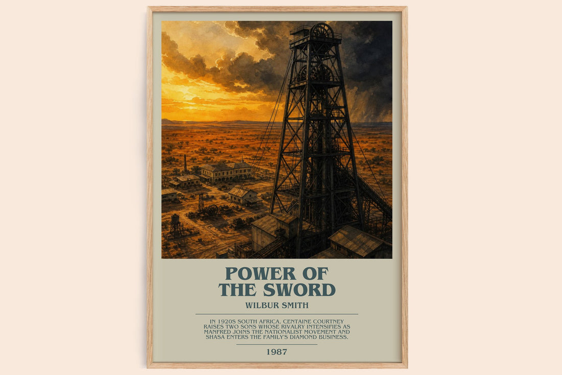 Power of the Sword bookish book poster by Wilbur Smith – framed literary art print