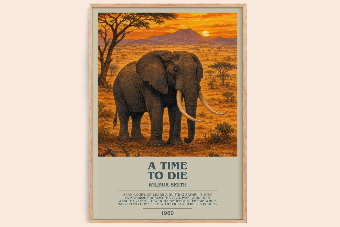 A Time to Die bookish book poster by Wilbur Smith – framed literary art print