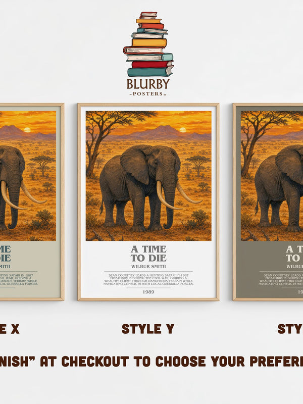 A Time to Die bookish print in frame leaning in hallway – adventure wall art
