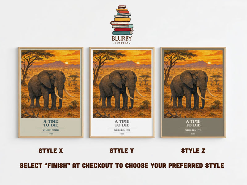 A Time to Die book cover print in frame leaning in hallway – adventure wall art