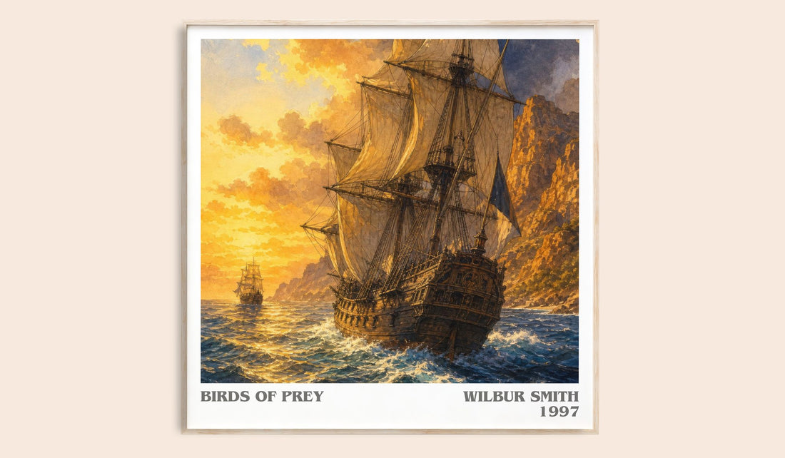 Birds of Prey literary book poster by Wilbur Smith – framed literary art print