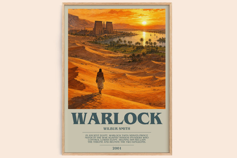 Warlock bookish book poster by Wilbur Smith – framed literary art print